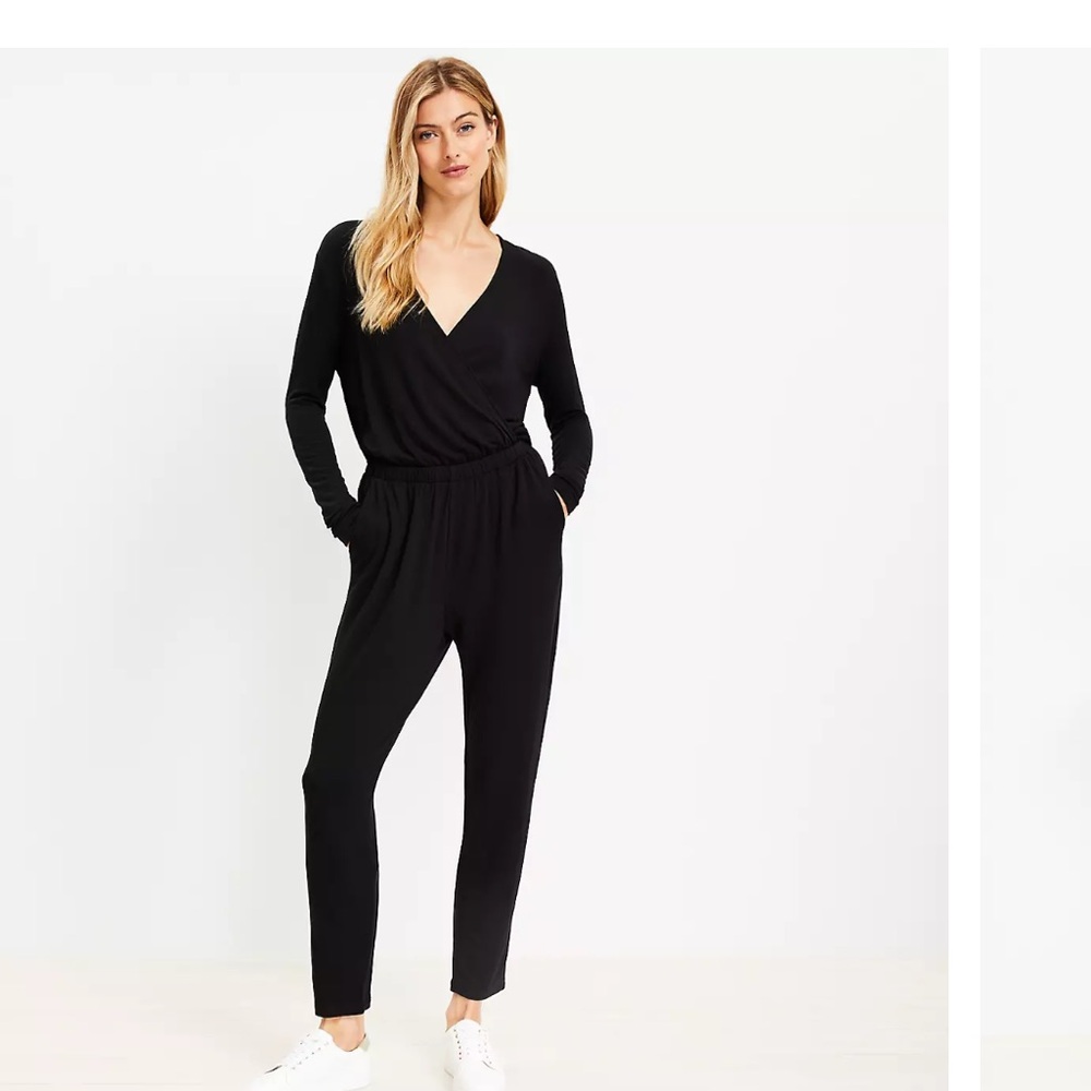 New LOFT Lou & Grey Signature Softblend Crossover Lounge Jumpsuit Small